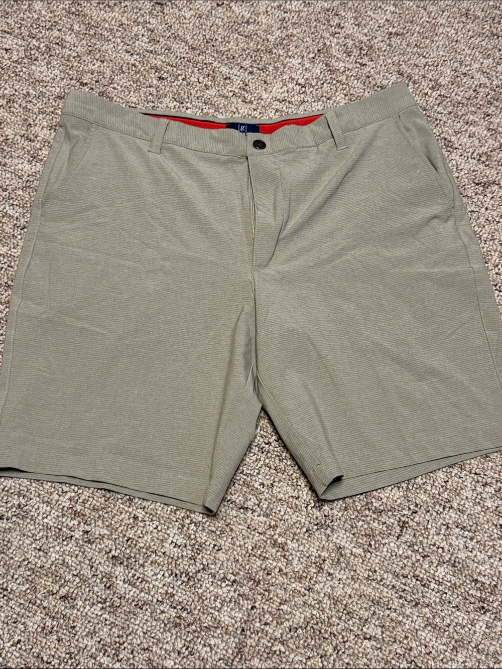 George Men's Tan stripe Flat Front Shorts